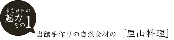 魅力その1 当館手作りの自然食材の『里山料理』