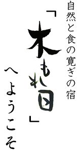 自然と食の寛ぎの宿「木もれ日」へようこそ